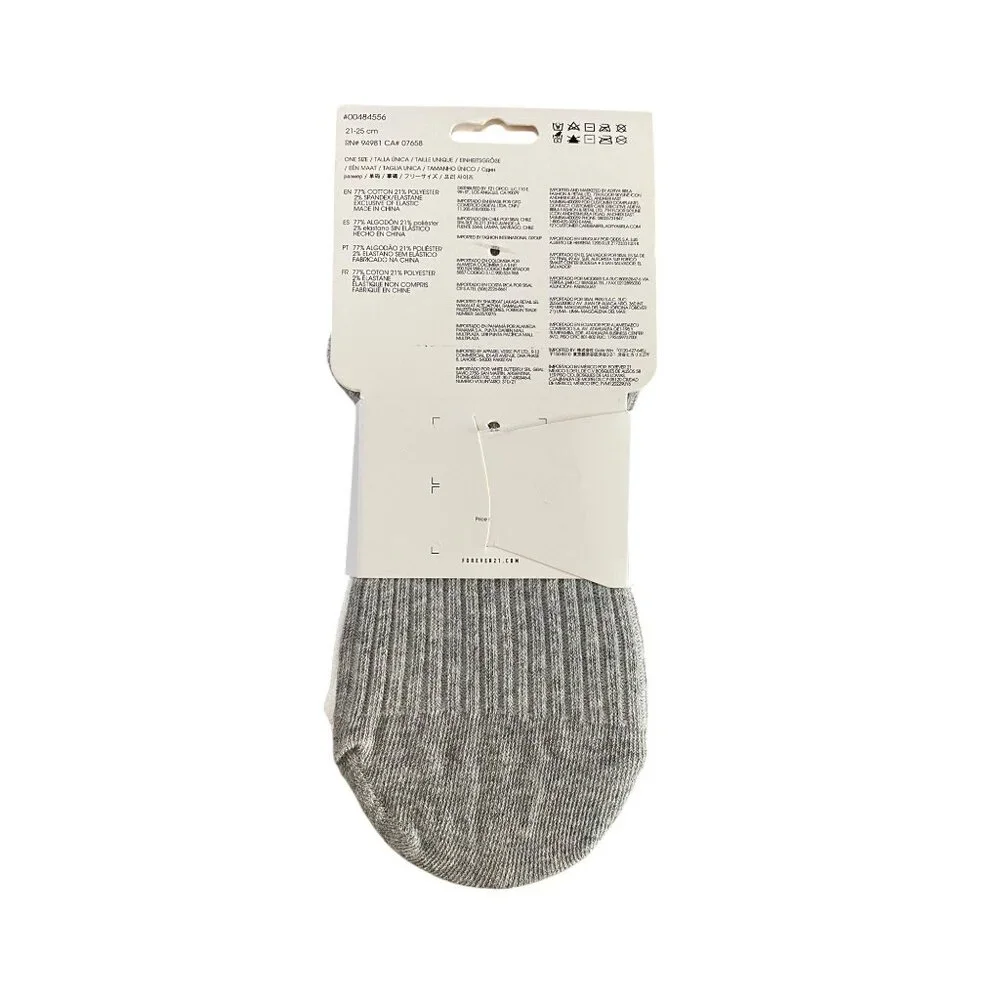3-Pair Forever 21 Ribbed No Show Socks NEW